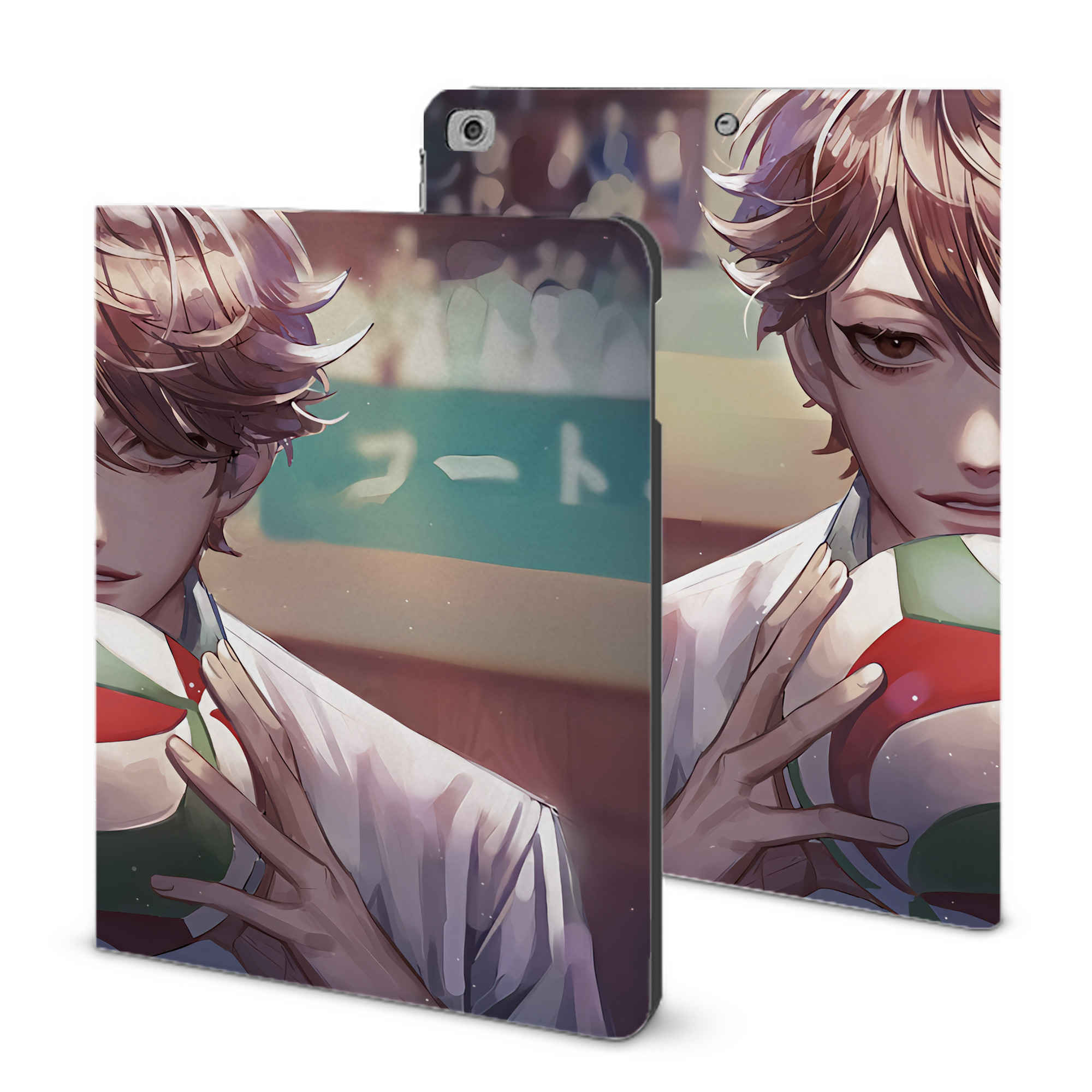 （画像用） ハイキュー!! Haikyu!! IPad ケース ブック型 PUレザー TPU 耐衝撃 軽量 薄型 ペン収納なし 全面保護 IPad 各モデル対応